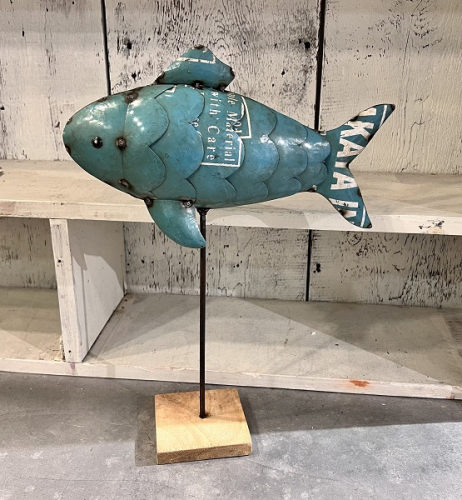FISH ON A BASE BLUE